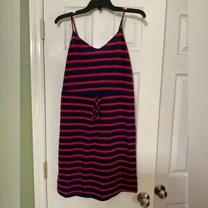 Old Navy Navy and Orange Striped Dress